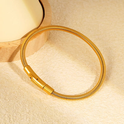 Gold Plated 304L Steel Snake Chain C Minimalist Spring Clasp 67cm 11.7g