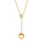 Wholesale 304L Stainless Steel Heart Tassel Necklace 45+5cm