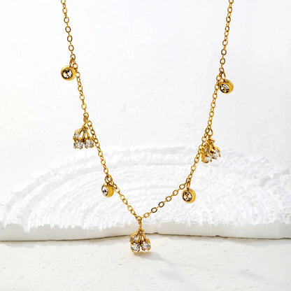 Wholesale 304L Stainless Steel Multi Drop Zircon Necklace Bulk