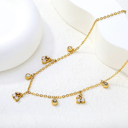 Wholesale 304L Stainless Steel Multi Drop Zircon Necklace Bulk