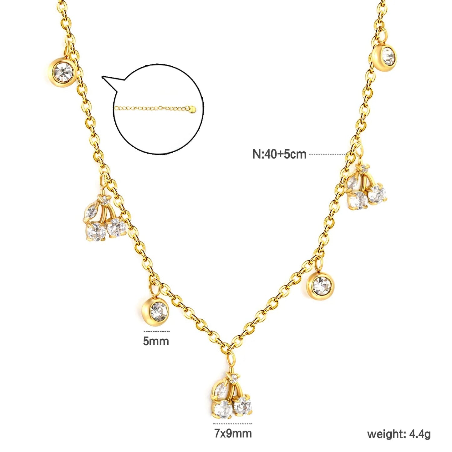 Wholesale 304L Stainless Steel Multi Drop Zircon Necklace Bulk