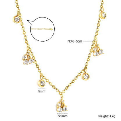 Wholesale 304L Stainless Steel Multi Drop Zircon Necklace Bulk