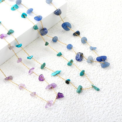 Wholesale Stainless Steel Amethyst Necklace | Healing Stone Jewelry Bulk