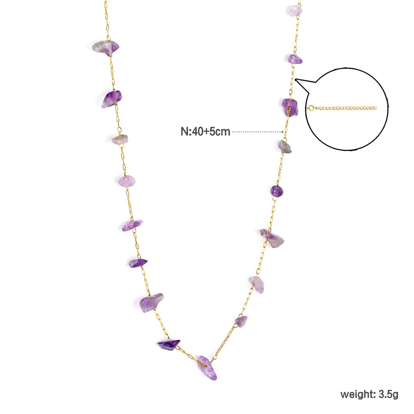 Wholesale Stainless Steel Amethyst Necklace | Healing Stone Jewelry Bulk