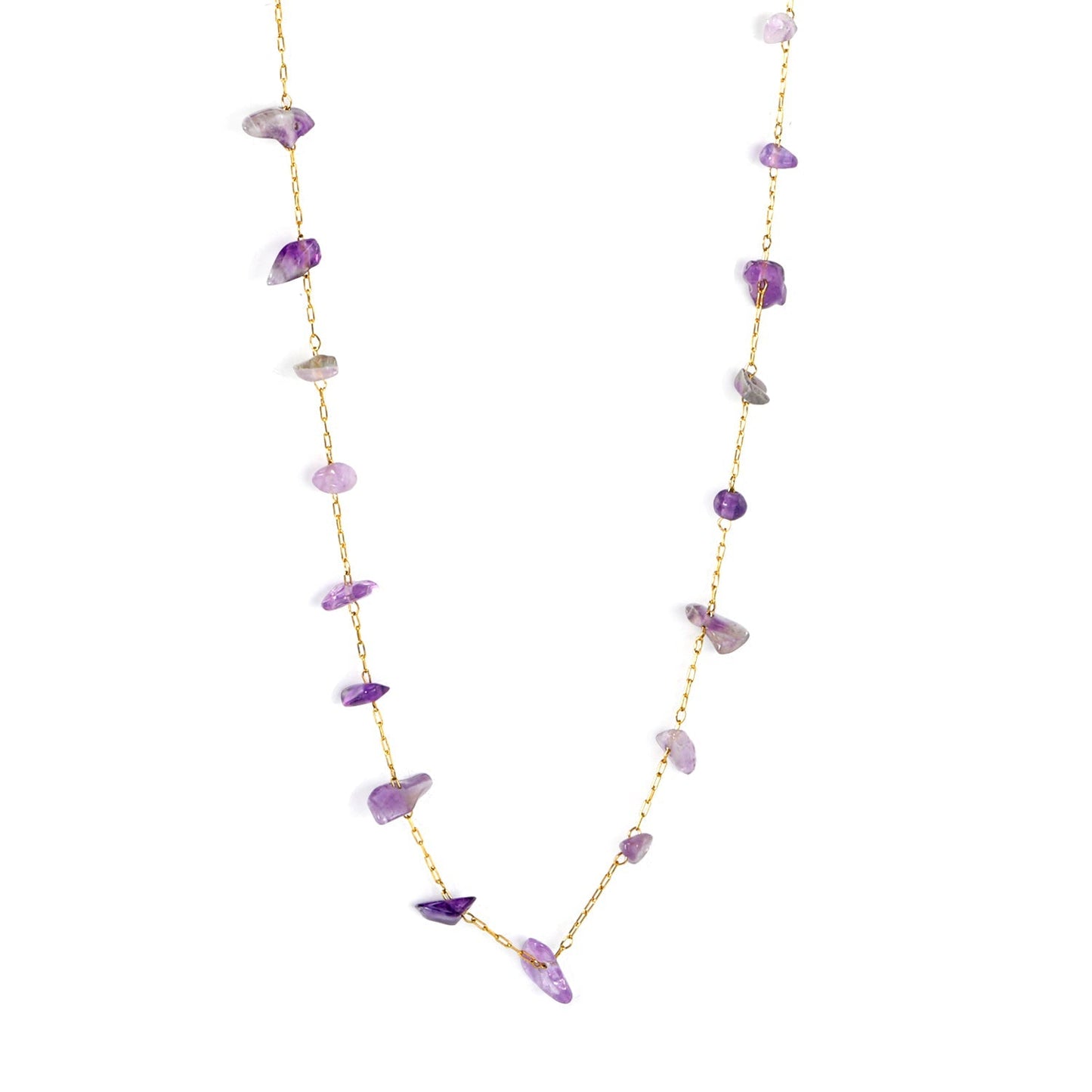 Wholesale Stainless Steel Amethyst Necklace | Healing Stone Jewelry Bulk
