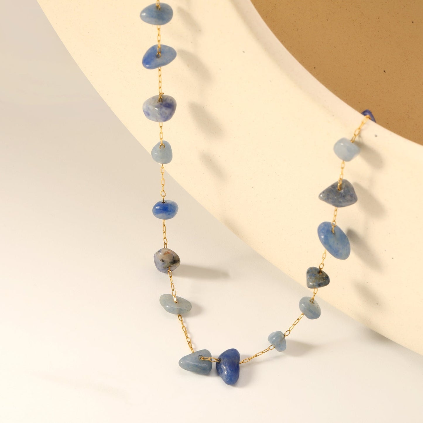 Wholesale Stainless Steel Blue Stone Necklace | Ocean Style Jewelry Bulk