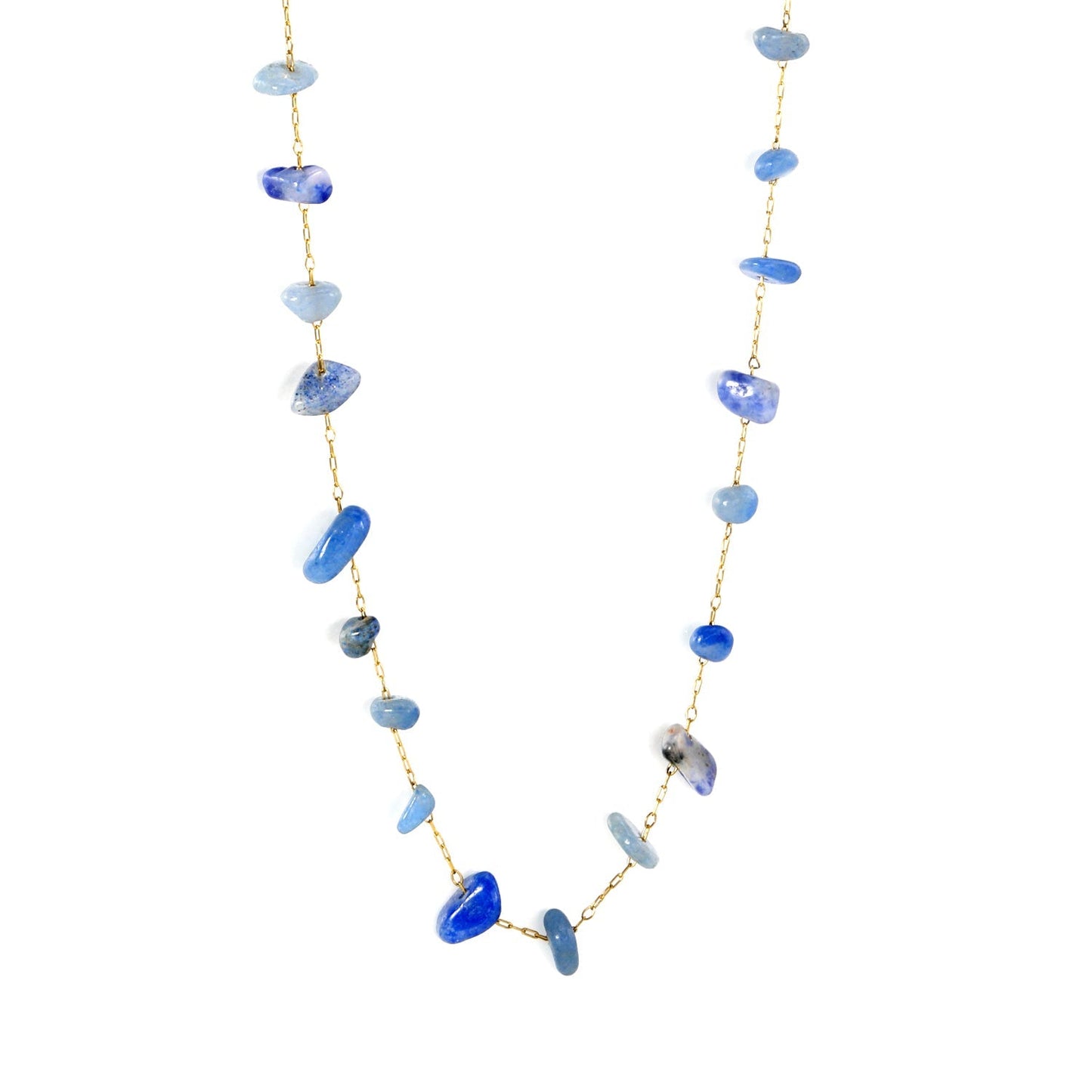 Wholesale Stainless Steel Blue Stone Necklace | Ocean Style Jewelry Bulk