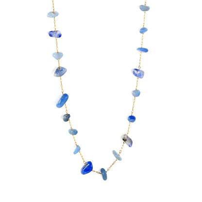 Wholesale Stainless Steel Blue Stone Necklace | Ocean Style Jewelry Bulk