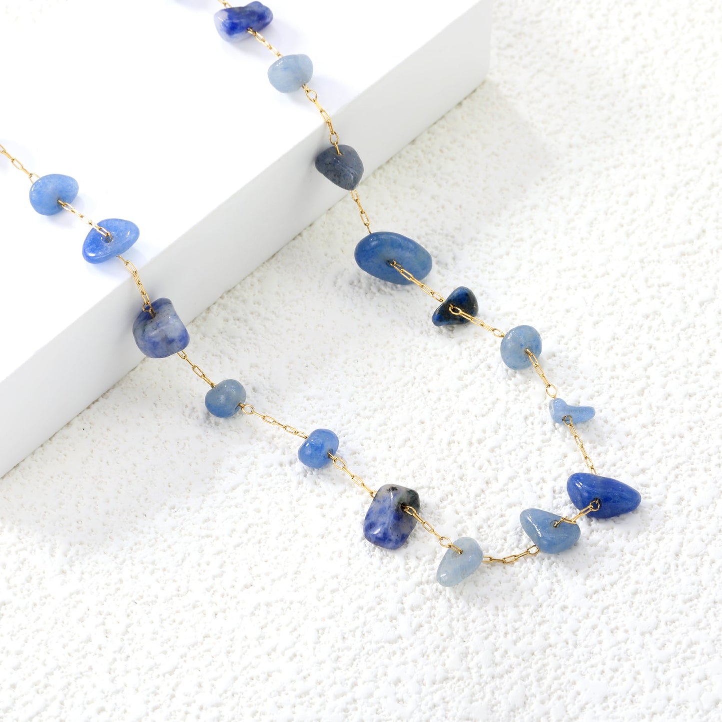 Wholesale Stainless Steel Blue Stone Necklace | Ocean Style Jewelry Bulk