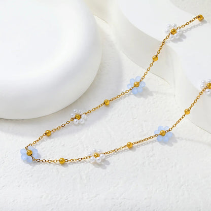 Wholesale Stainless Steel Flower Necklace | Summer Beach Jewelry Bulk