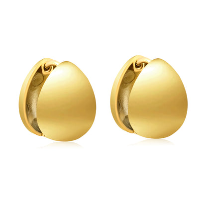 Wholesale 18K Gold Plated Egg-shaped Ear Cuff Minimalist Design Light LuxuryHigh-resolution on white background