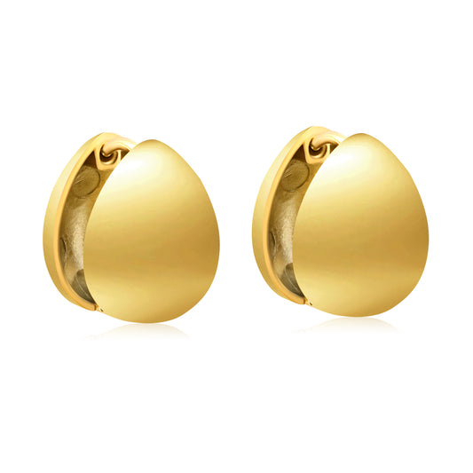 Wholesale 18K Gold Plated Egg-shaped Ear Cuff Minimalist Design Light LuxuryHigh-resolution on white background