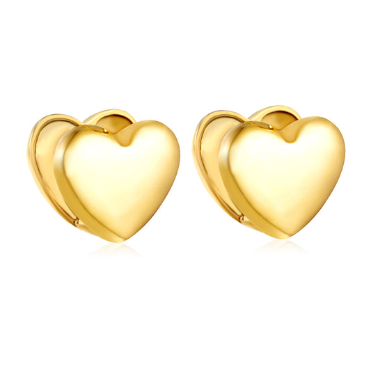 Wholesale 18K Gold Plated Heart Ear Cuff Festival Ready Light LuxuryHigh-resolution on white background