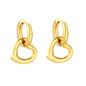 Wholesale 18K Gold Plated Heart Hoop Earrings Interlock Design Minimalist LuxuryHigh-resolution on white background