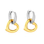 Wholesale 18K Gold Plated Heart Hoop Earrings Interlock Design Minimalist LuxuryHigh-resolution on white background_mixed