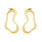Wholesale 18K Gold Plated Irregular Wave Earrings Futuristic Art MinimalistHigh-resolution on white background