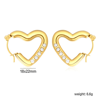 Wholesale 18K Gold Plated Openwork Heart Earrings Diamond Accent Festival Celebrationdimension diagram with measurements