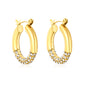 Wholesale 18K Gold Plated Pave Huggie Hoop Earrings Cubic Zirconia WaterproofHigh-resolution on white background_white