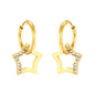 Wholesale 18K Gold Plated Star Drop Earrings Openwork Diamond Accent Celestial LuxuryHigh-resolution on white background