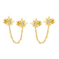 Wholesale 18K Gold Plated Star and Chain Earrays Celestial Theme Festival LuxuryHigh-resolution on white background