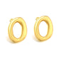 Wholesale 18K Gold Plated Wide O-Hoop Earrings Minimalist Statement Light LuxuryHigh-resolution on white background
