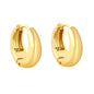 Wholesale Chunky Dome Hoop Earrings PVD Gold Two-Tone Minimalist WaterproofHigh-resolution on white background