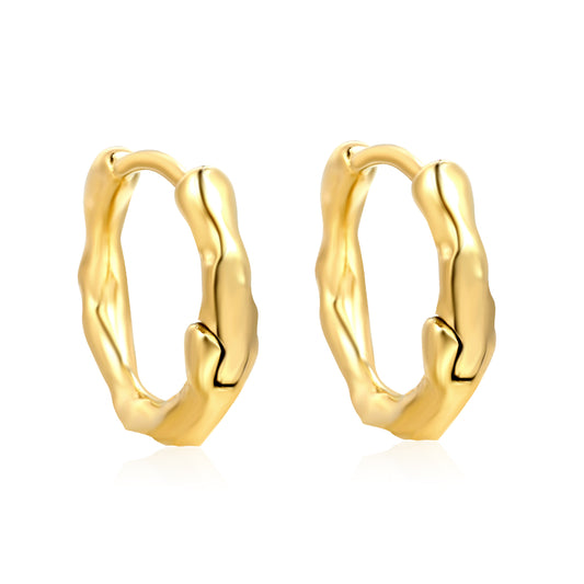 Wholesale Stainless Steel 18K Gold Plated Round Tree Branches Pattern Stud EarringsHigh-resolution on white background