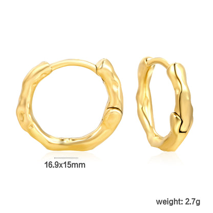 Wholesale Stainless Steel 18K Gold Plated Round Tree Branches Pattern Stud Earringsdimension diagram with measurements