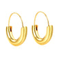 Wholesale Stainless Steel 18K Gold Plated Semi-circular Pendant Stud EarringsHigh-resolution on white background