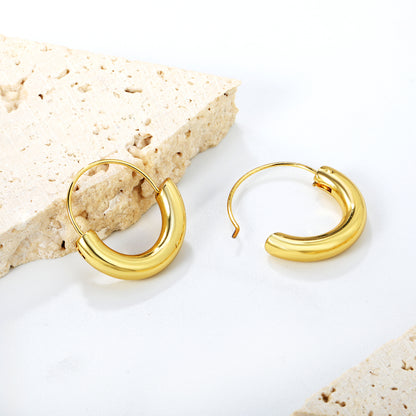 Wholesale Stainless Steel 18K Gold Plated Semi-circular Pendant Stud EarringsInspiration Board
