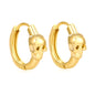 Wholesale Stainless Steel 18K Gold Plated Skull Glossy Stud EarringsHigh-resolution on white background