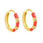 Wholesale Stainless Steel Bold Red Enamel & Diamond EarringsHigh-resolution on white background