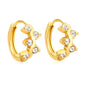 Wholesale Stainless Steel Botanical Vine CZ Hoop EarringsHigh-resolution on white background