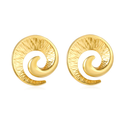 Wholesale Stainless Steel Luxe Spiral Ram Horn Stud EarringsHigh-resolution on white background