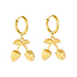 Wholesale Strawberry Earrings 18K Gold Plated Cute Dangle - Jacey JewelryHigh-resolution on white background