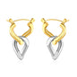 Wholesale Two-Tone Hoop Earrings Gold and Silver Interwoven Design Light LuxuryHigh-resolution on white background