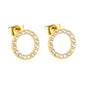Wholesale Waterproof PVD Gold CNC CZ Hollow Circle Stud EarringsHigh-resolution white background image small