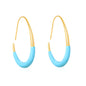 Wholesale Waterproof PVD Gold Enamel Egg-Circle EarringsHigh-resolution white background image_blue
