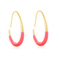 Wholesale Waterproof PVD Gold Enamel Egg-Circle EarringsHigh-resolution white background image-pink