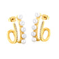 Wholesale Waterproof PVD Gold Plated Initial D Pearl Drop EarringsHigh-resolution on white background