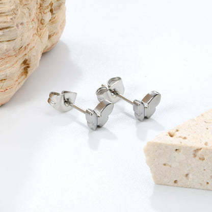 Wholesale stainless steel 18K gold plated butterfly regular pin earringsClose-up of the light-colored ambiance_silver
