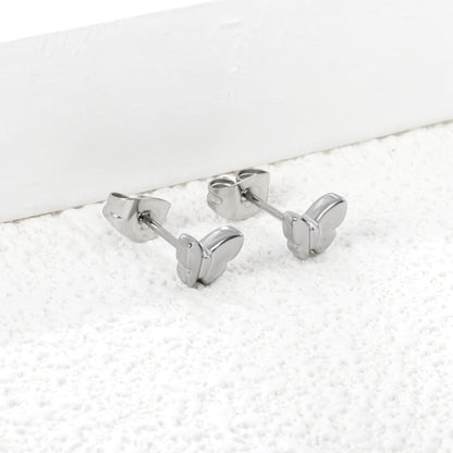 Wholesale stainless steel 18K gold plated butterfly regular pin earringsHigh-resolution Lifestyle Photos_silver