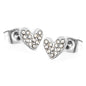 Wholesale stainless steel 18K gold plated heart-shaped white diamonds ordinary pin earringsHigh-resolution on white background_silver