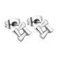 Wholesale stainless steel 18K gold plated openwork quadrilateral plain pin earringsdimension diagram with measurements_silver