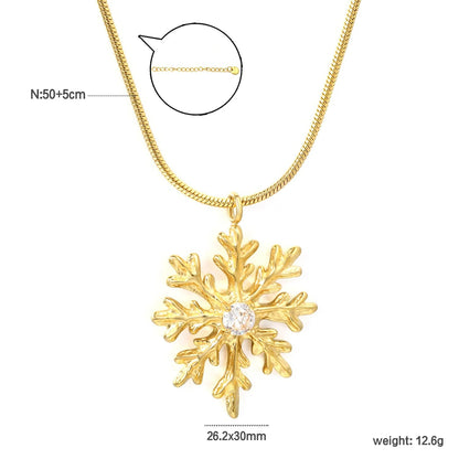Winter Wonderland Snowflake Pendant Necklace | Tarnish-Free Gold Hypoallergenic