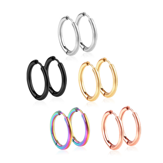 Wholesale Stainless Steel Hoop Earrings Multiple Colors Hypoallergenic