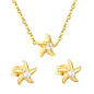 Beach Jewelry Set for Women Gold Plated 304L Steel Starfish Pendant & Earrings