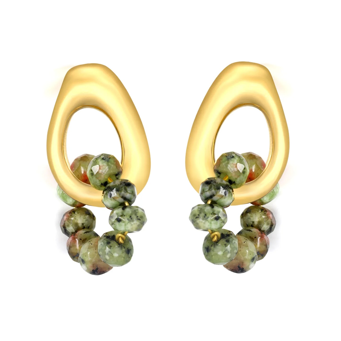 Wholesale Waterproof Antique PVD Gold Sculpted Teardrop Huggies