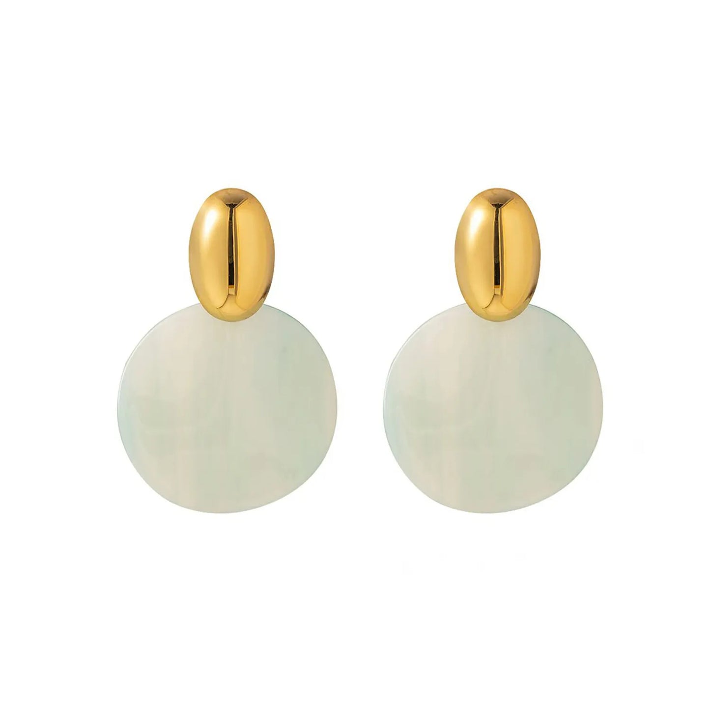 Minimalist Colorful Round Disc Earrings Stainless Steel Tarnish-Free