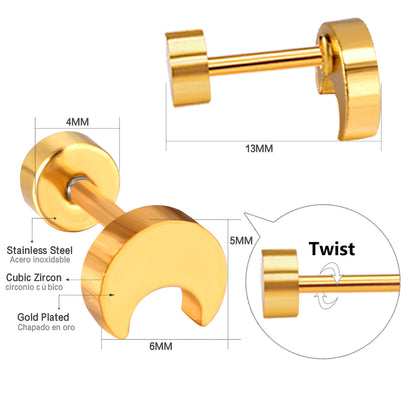Wholesale Gold Moon Stud Earrings Celestial Mystique